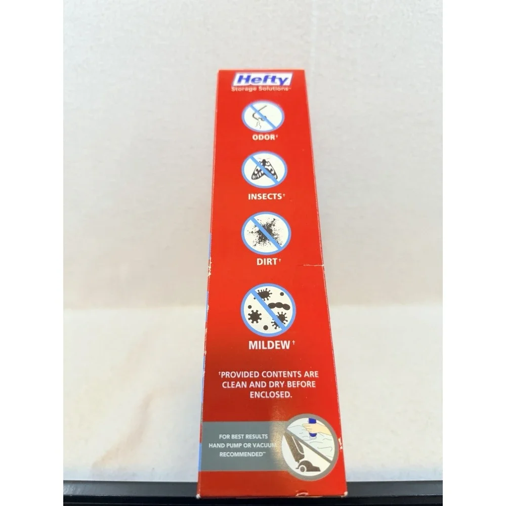 Lot of 2 Hefty Vacuum Seal Shrink‎ Pak, Each Contains 2 Large Bags and Hand Pump